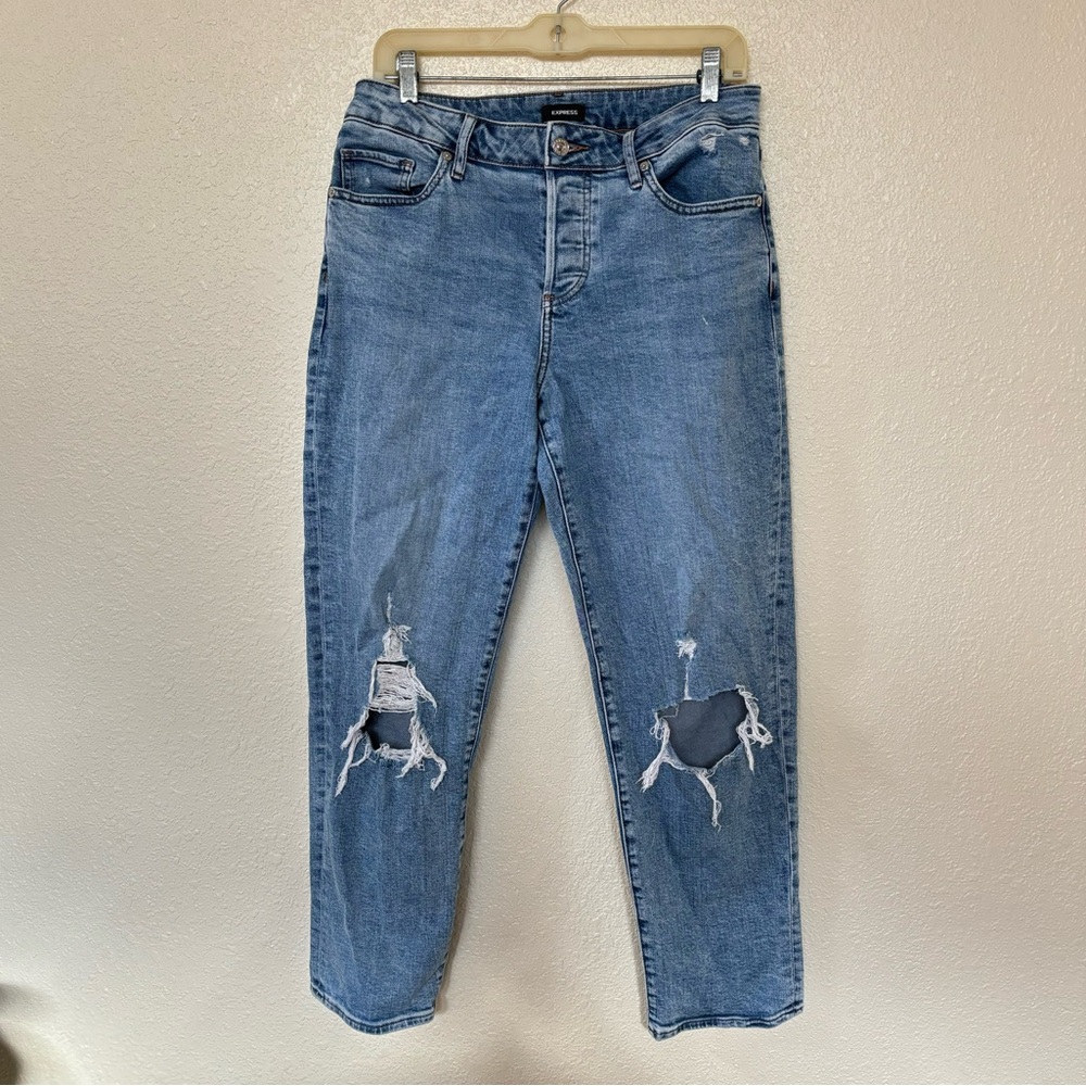 Express Distressed Boyfriend Button Fly Jeans Size 8